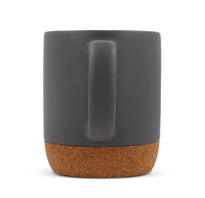 Taza de colores con detalle de corcho en la base 250ml color gris cuarta vista