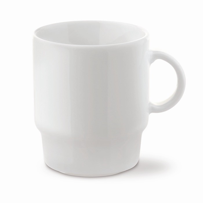 Taza de porcelana blanca apilable hecha en EU 250ml color blanco Taza de porcelana blanca apilable hecha en EU 250ml color blanco