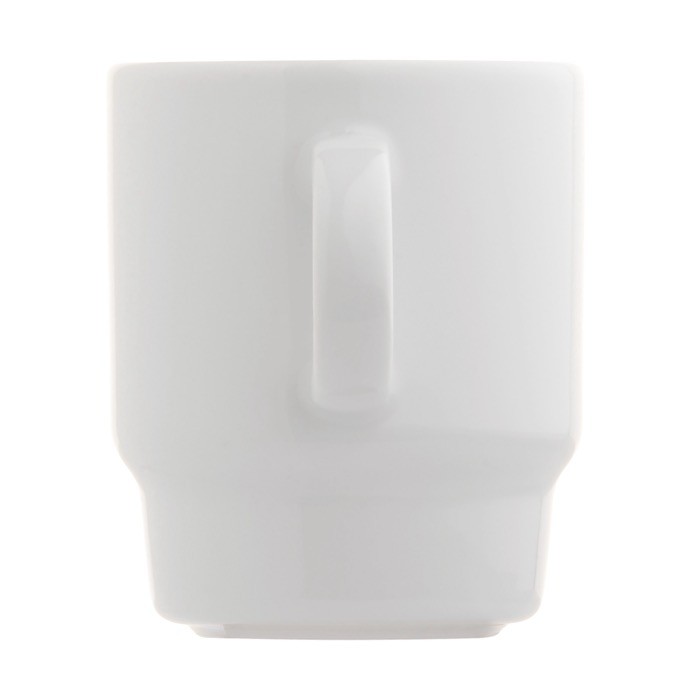 Taza de porcelana blanca apilable hecha en EU 250ml color blanco quinta vista Taza de porcelana blanca apilable hecha en EU 250ml color blanco quinta vista