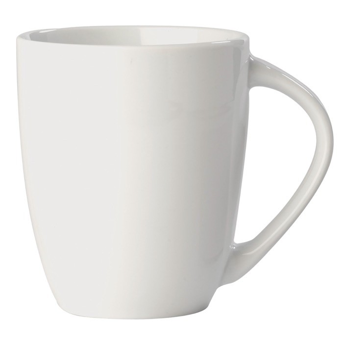 Taza de porcelana con gran asa triangular hecha en EU 270ml color blanco segunda vista Taza de porcelana con gran asa triangular hecha en EU 270ml color blanco segunda vista