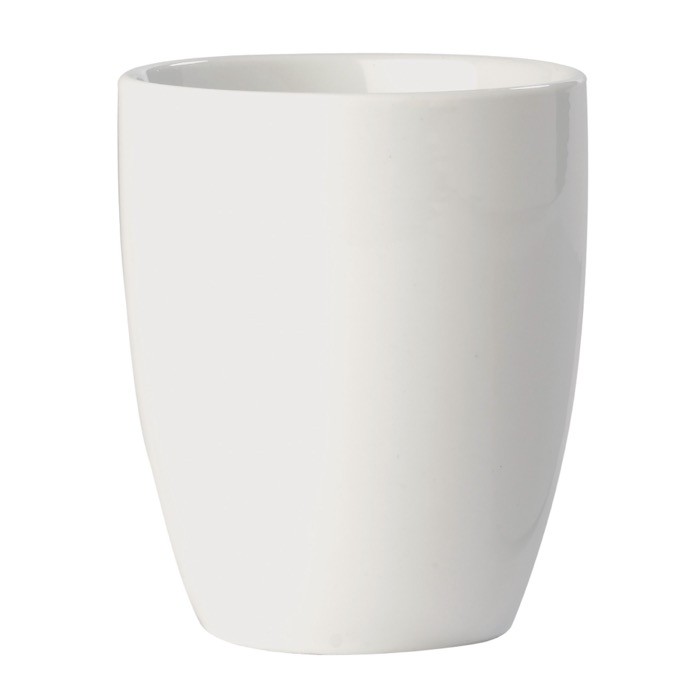 Taza de porcelana con gran asa triangular hecha en EU 270ml color blanco tercera vista Taza de porcelana con gran asa triangular hecha en EU 270ml color blanco tercera vista
