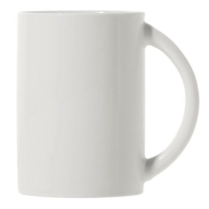 Taza de cerámica para sublimación con asa de medio circulo 300ml color blanco segunda vista