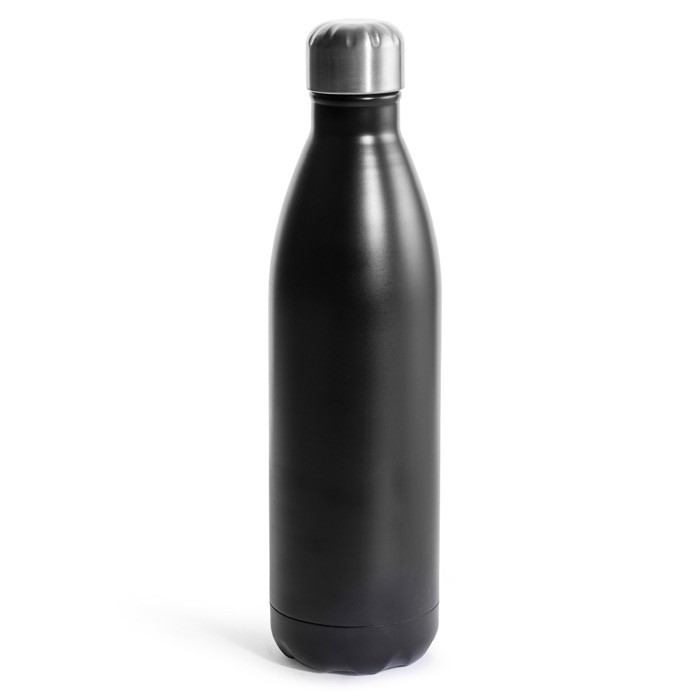 Botella de acero de doble pared con alta capacidad térmica 750ml color negro Botella de acero de doble pared con alta capacidad térmica 750ml color negro