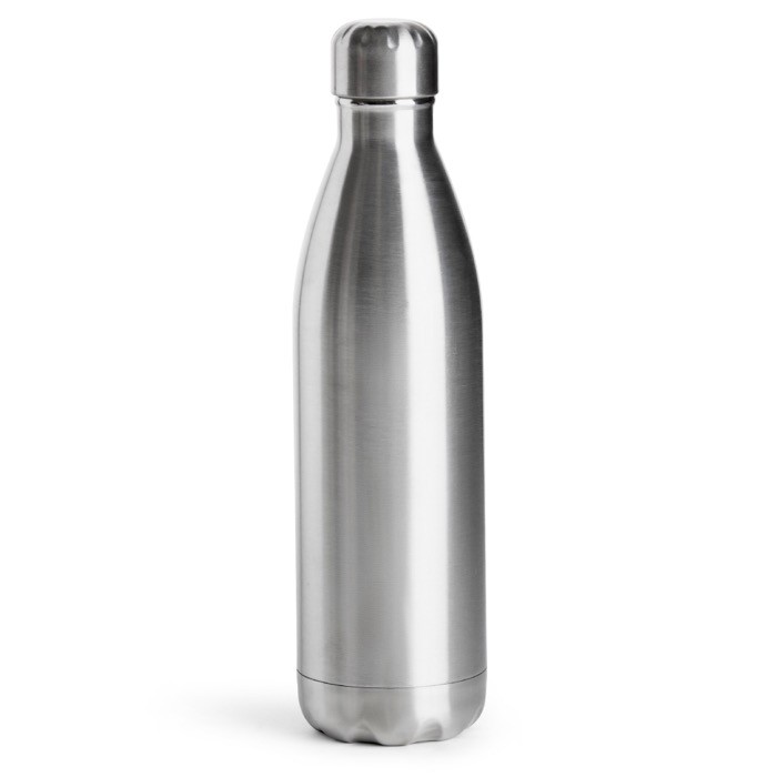 Botella de acero de doble pared con alta capacidad térmica 750ml color plateado Botella de acero de doble pared con alta capacidad térmica 750ml color plateado