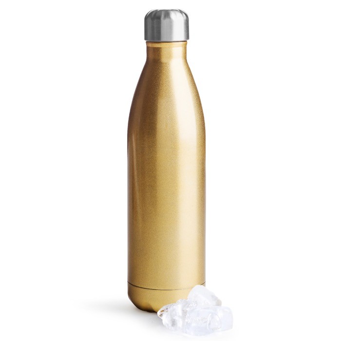 Botella de acero de doble pared con alta capacidad térmica 750ml color dorado Botella de acero de doble pared con alta capacidad térmica 750ml color dorado