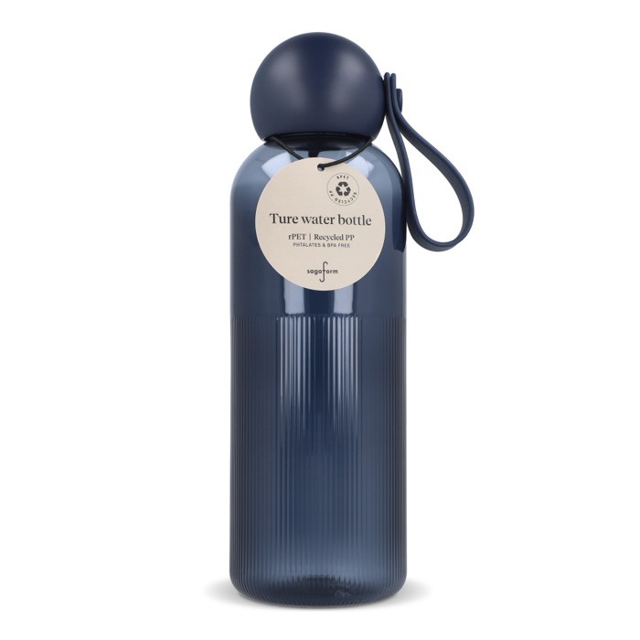 Botella de plástico monocromática con tapón redondo con asa 600ml color azul marino Botella de plástico monocromática con tapón redondo con asa 600ml color azul marino