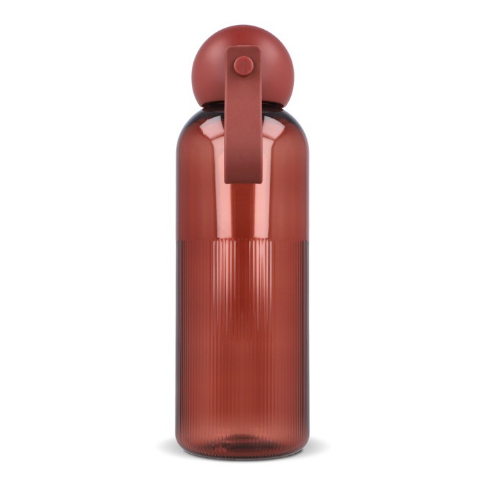 Botella de plástico monocromática con tapón redondo con asa 600ml color burdeos tercera vista Botella de plástico monocromática con tapón redondo con asa 600ml color burdeos tercera vista