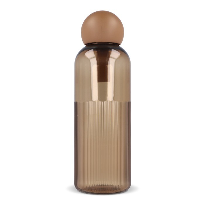 Botella de plástico monocromática con tapón redondo con asa 600ml color camel quinta vista Botella de plástico monocromática con tapón redondo con asa 600ml color camel quinta vista
