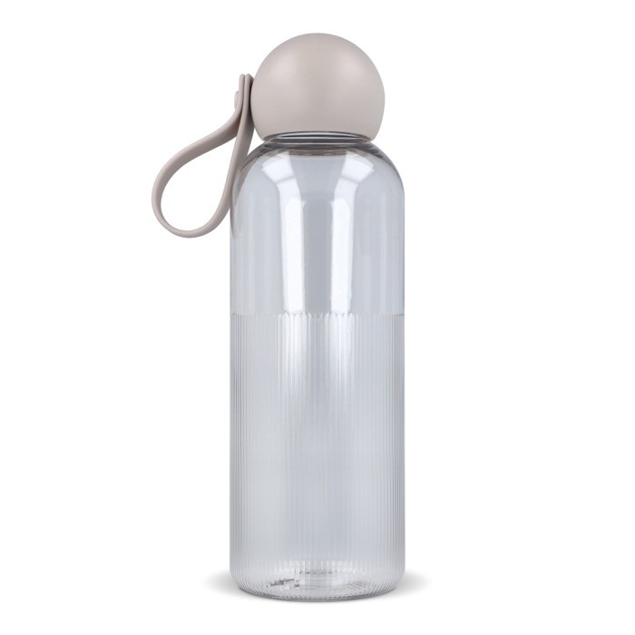 Botella de plástico monocromática con tapón redondo con asa 600ml color gris claro cuarta vista Botella de plástico monocromática con tapón redondo con asa 600ml color gris claro cuarta vista