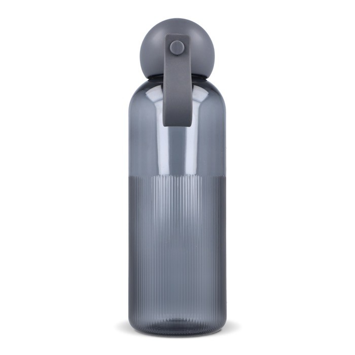 Botella de plástico monocromática con tapón redondo con asa 600ml color gris oscuro tercera vista Botella de plástico monocromática con tapón redondo con asa 600ml color gris oscuro tercera vista