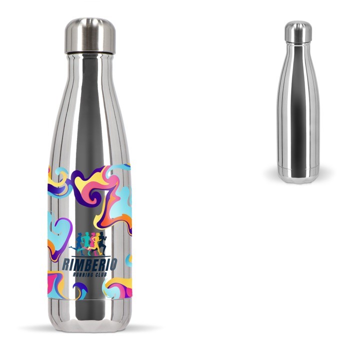 Botella térmica de acero reciclado con acabado brillante 500ml Botella térmica de acero reciclado con acabado brillante 500ml