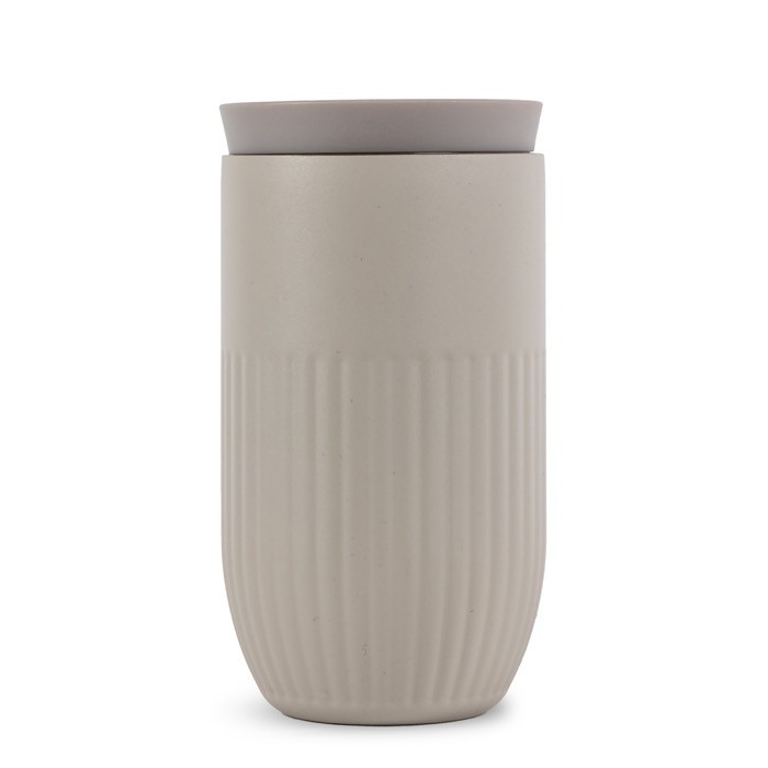 Vaso térmico de acero inoxidable con tapa de botón 320 ml color beige Vaso térmico de acero inoxidable con tapa de botón 320 ml color beige