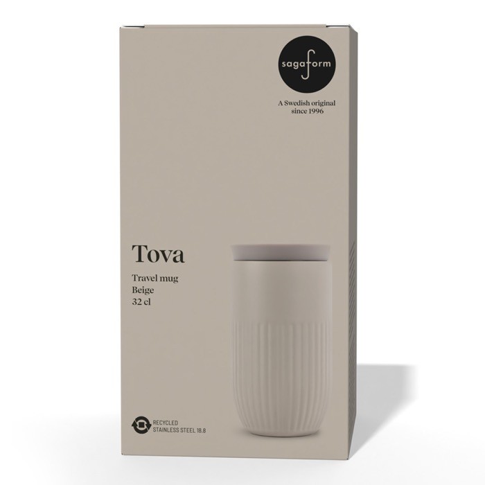 Vaso térmico de acero inoxidable con tapa de botón 320 ml color beige segunda vista Vaso térmico de acero inoxidable con tapa de botón 320 ml color beige segunda vista