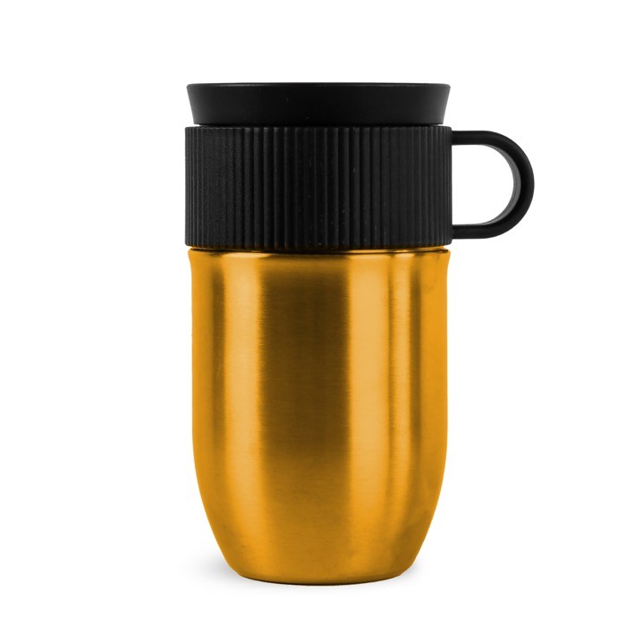 Taza térmica de acero inoxidable con pequeña asa 280ml color dorado Taza térmica de acero inoxidable con pequeña asa 280ml color dorado
