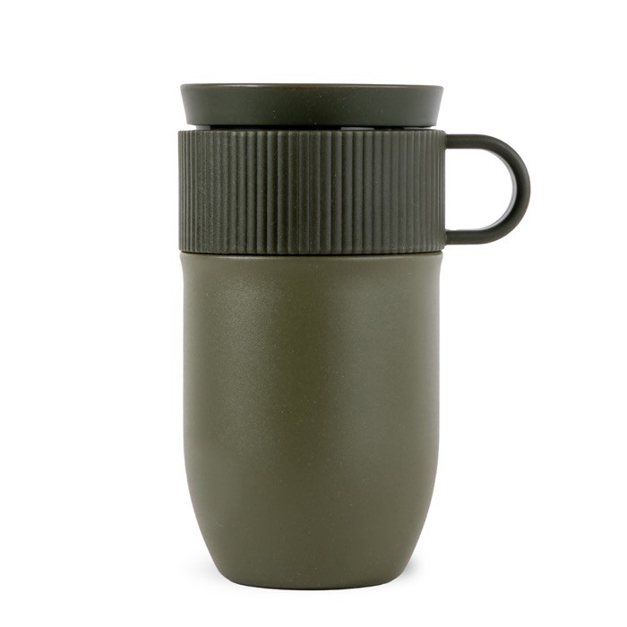 Taza térmica de acero inoxidable con pequeña asa 280ml color verde oliva Taza térmica de acero inoxidable con pequeña asa 280ml color verde oliva