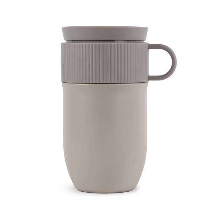 Taza térmica de acero inoxidable con pequeña asa 280ml color beige Taza térmica de acero inoxidable con pequeña asa 280ml color beige