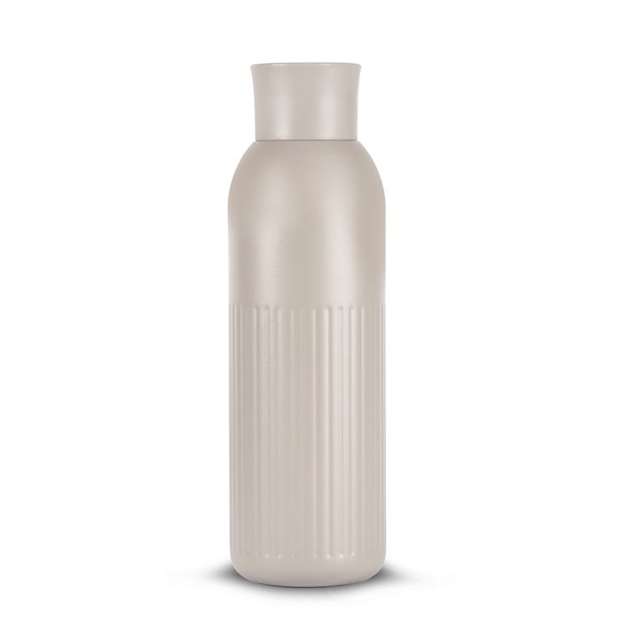 Botella térmica de acero reciclado con un tapón de presión 500ml color beige Botella térmica de acero reciclado con un tapón de presión 500ml color beige