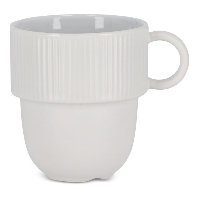 Taza apliable de porcelana con pequeña asa superior 270ml color blanco Taza apliable de porcelana con pequeña asa superior 270ml color blanco