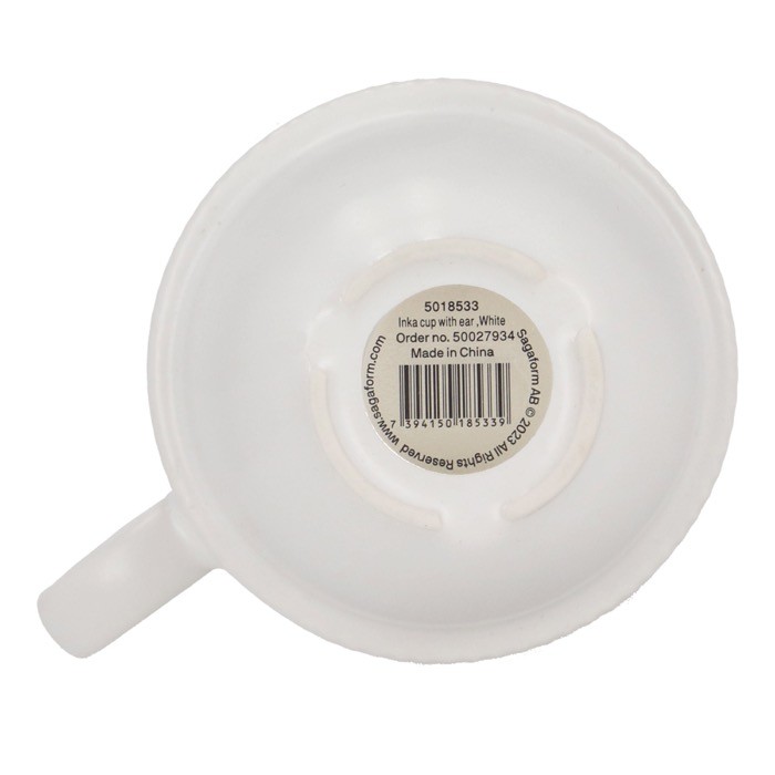 Taza apliable de porcelana con pequeña asa superior 270ml color blanco septima vista Taza apliable de porcelana con pequeña asa superior 270ml color blanco septima vista