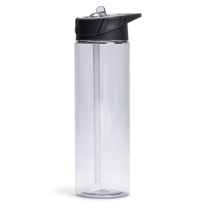 Botella de plástico libre de BPA con pajita incluida 700ml color transparente Botella de plástico libre de BPA con pajita incluida 700ml color transparente