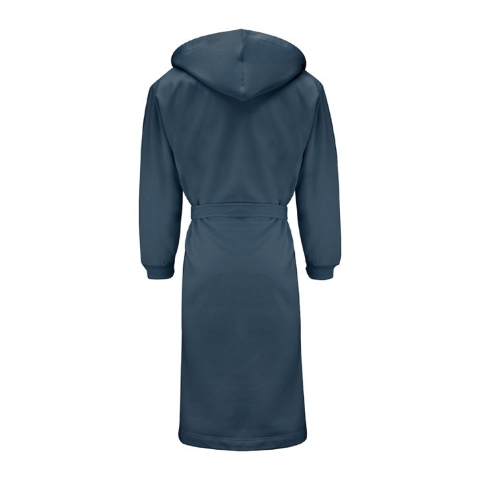 Albornoz de algodón y poliéster con capucha ajustable talla S/M color azul tercera vista