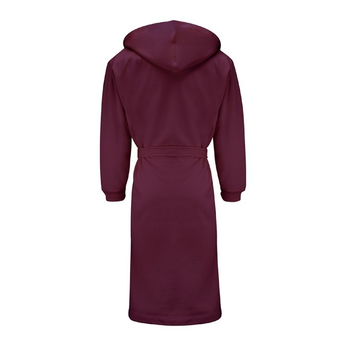 Albornoz de algodón y poliéster con capucha ajustable talla S/M color burdeos tercera vista
