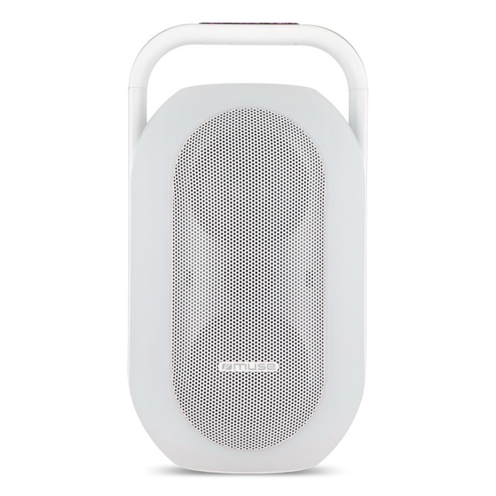 Altavoz blanco con luz ambiental multicolor y asa superior marca Muse color blanco segunda vista Altavoz blanco con luz ambiental multicolor y asa superior marca Muse color blanco segunda vista