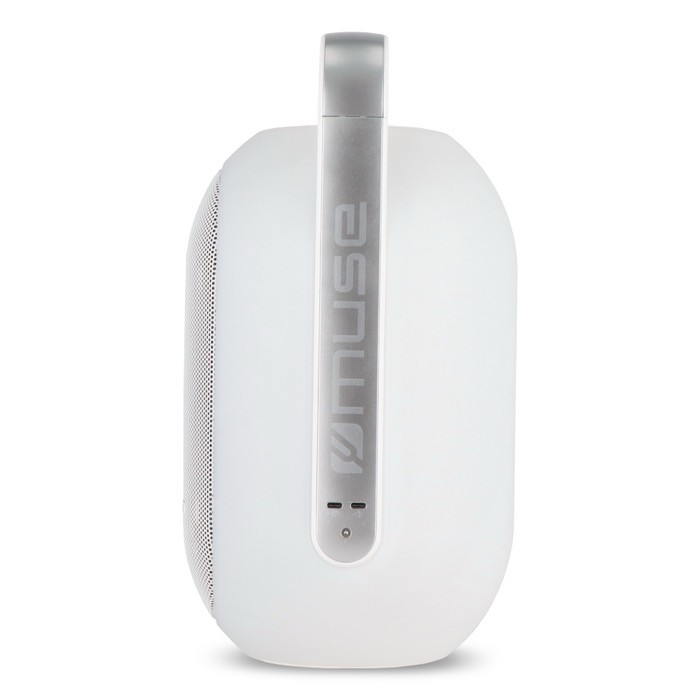 Altavoz blanco con luz ambiental multicolor y asa superior marca Muse color blanco quinta vista Altavoz blanco con luz ambiental multicolor y asa superior marca Muse color blanco quinta vista