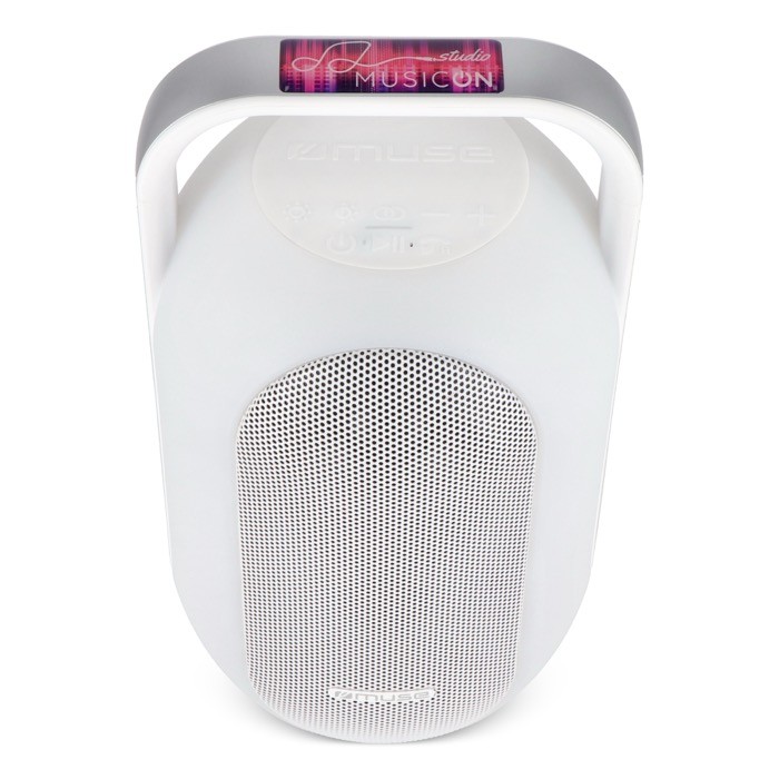 Altavoz blanco con luz ambiental multicolor y asa superior marca Muse color blanco octava vista Altavoz blanco con luz ambiental multicolor y asa superior marca Muse color blanco octava vista