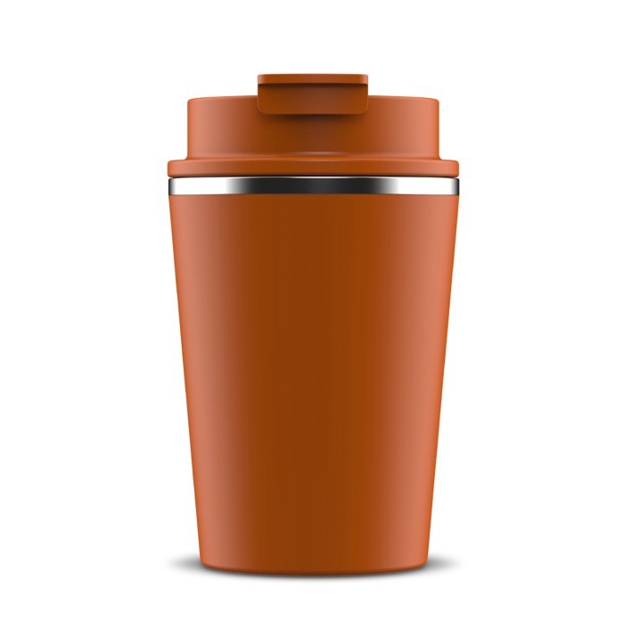 Vaso take away de doble pared compatible con cafeteras 280ml color naranja Vaso take away de doble pared compatible con cafeteras 280ml color naranja