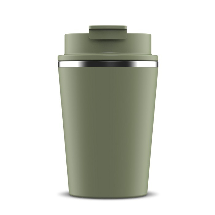 Vaso take away de doble pared compatible con cafeteras 280ml color verde oliva Vaso take away de doble pared compatible con cafeteras 280ml color verde oliva