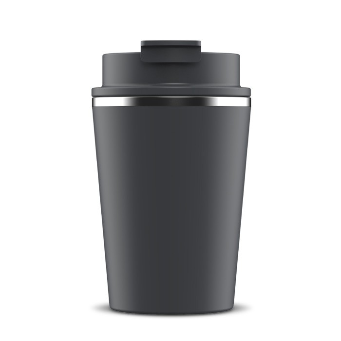 Vaso take away de doble pared compatible con cafeteras 280ml color gris oscuro Vaso take away de doble pared compatible con cafeteras 280ml color gris oscuro