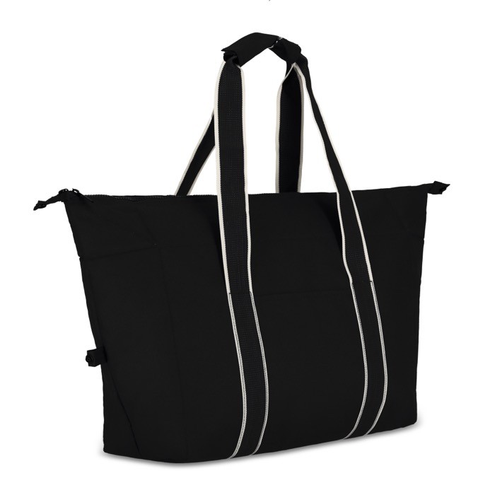 Bolsa térmica de RPET de un compartimiento con aislamiento de aluminio color negro tercera vista