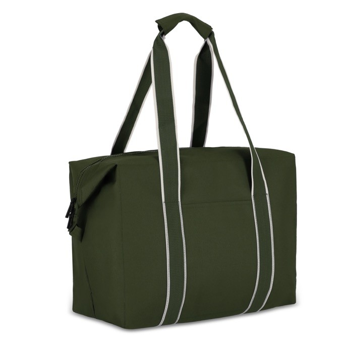 Bolsa térmica de RPET de un compartimiento con aislamiento de aluminio color verde oliva segunda vista