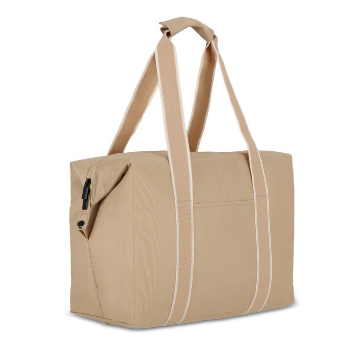 Bolsa térmica de RPET de un compartimiento con aislamiento de aluminio color beige segunda vista