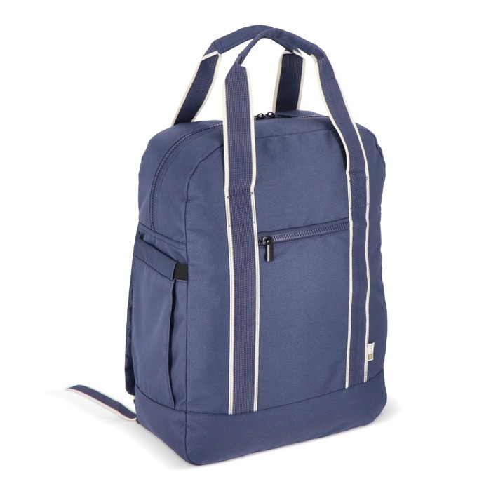 Mochila de RPET para portátil con funcionalidad de bolsa 15.6'' color azul oscuro segunda vista Mochila de RPET para portátil con funcionalidad de bolsa 15.6'' color azul oscuro segunda vista