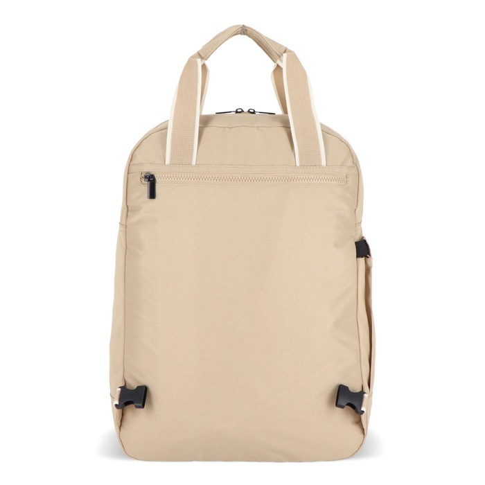 Mochila de RPET para portátil con funcionalidad de bolsa 15.6'' color beige sexta vista Mochila de RPET para portátil con funcionalidad de bolsa 15.6'' color beige sexta vista
