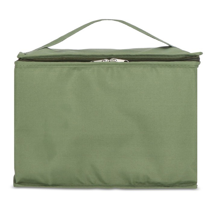 Cesta de picnic con tapa de madera y bolsa nevera en el interior color verde oliva novena vista