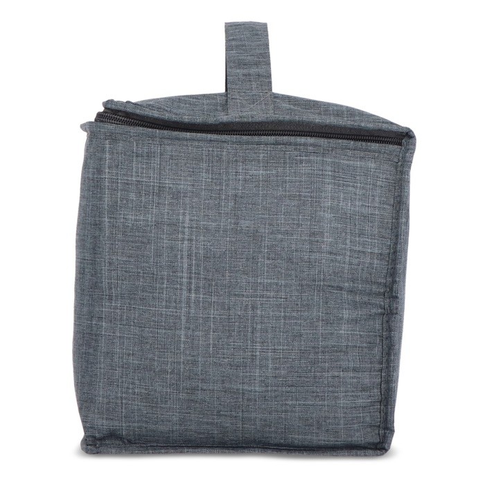 Cesta de picnic con tapa de madera y bolsa nevera en el interior color gris oscuro