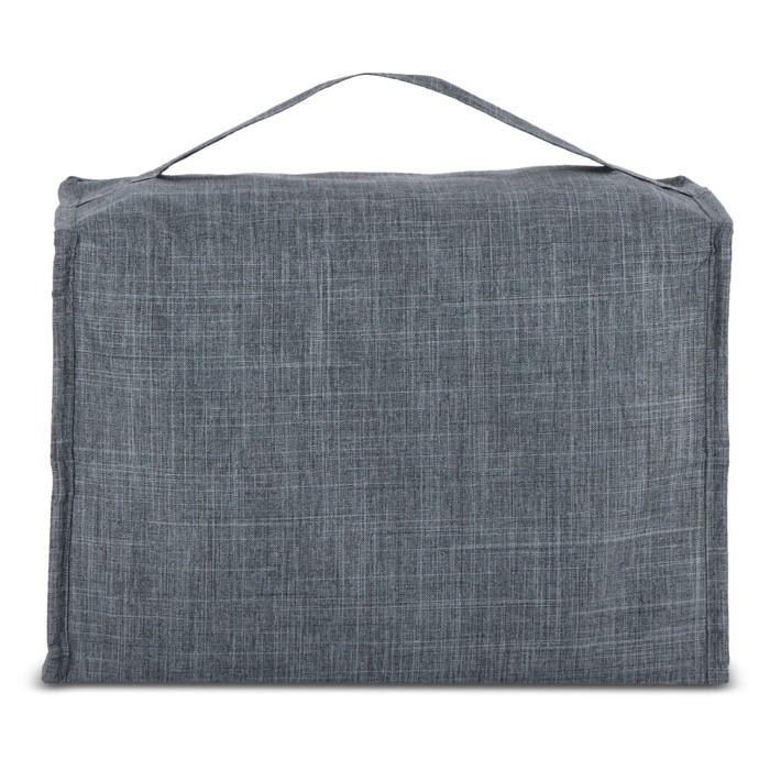 Cesta de picnic con tapa de madera y bolsa nevera en el interior color gris oscuro novena vista