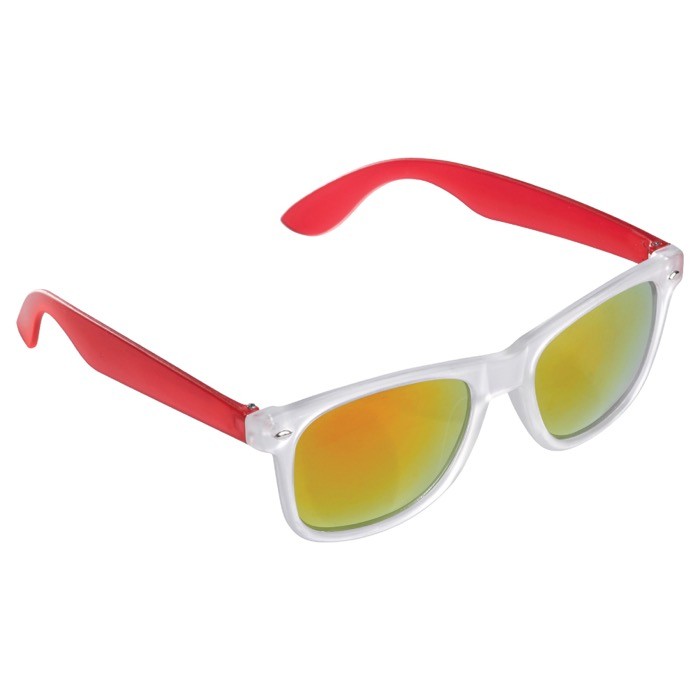 Gafas de sol de colores neon con marcos efecto glace protección UV400 color rojo transparente