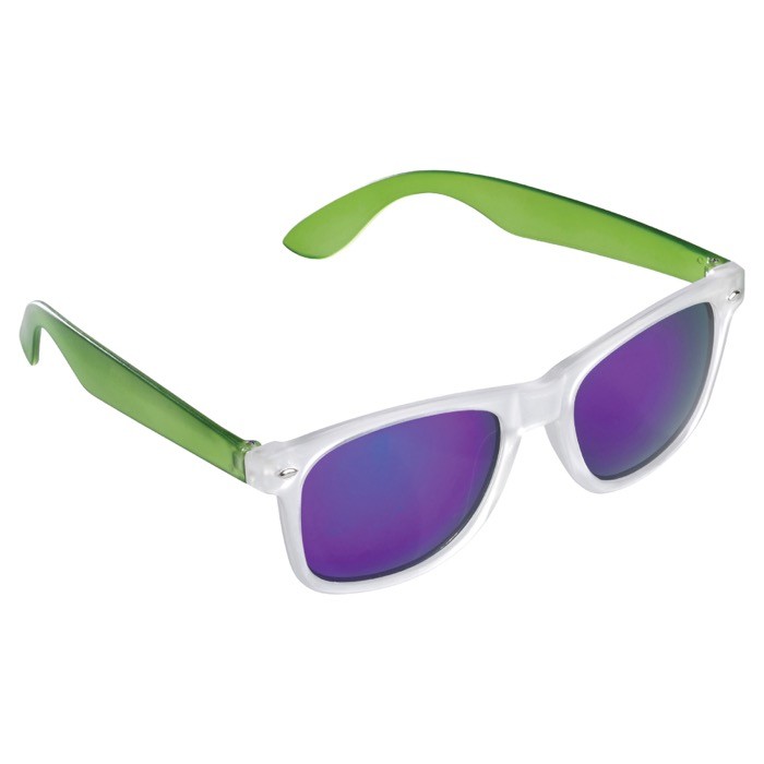 Gafas de sol de colores neon con marcos efecto glace protección UV400 color verde lima transparente