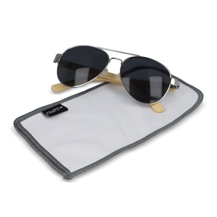 Estuche de microfibra para gafas de 100% RPET reciclado color blanco segunda vista Estuche de microfibra para gafas de 100% RPET reciclado color blanco segunda vista