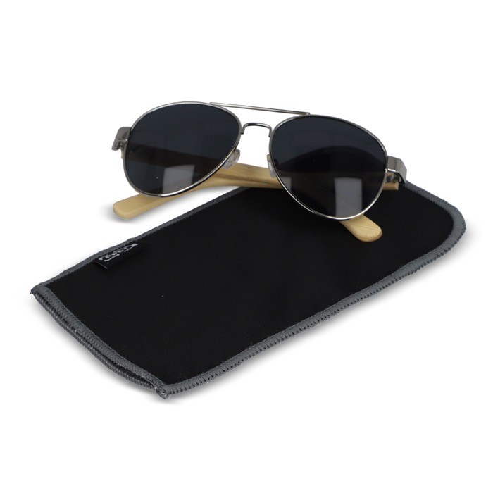 Estuche de microfibra para gafas de 100% RPET reciclado color negro segunda vista Estuche de microfibra para gafas de 100% RPET reciclado color negro segunda vista