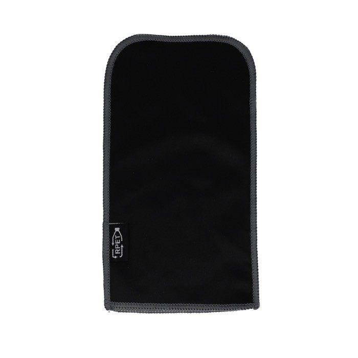 Estuche de microfibra para gafas de 100% RPET reciclado color negro cuarta vista Estuche de microfibra para gafas de 100% RPET reciclado color negro cuarta vista