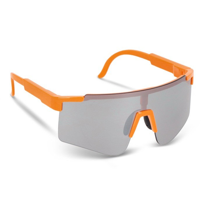 Gafas deportivas de alto rendimiento de colores con lentes plateados color naranja fluorescente Gafas deportivas de alto rendimiento de colores con lentes plateados color naranja fluorescente