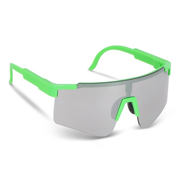 Gafas deportivas de alto rendimiento de colores con lentes plateados color verde fluorescente Gafas deportivas de alto rendimiento de colores con lentes plateados color verde fluorescente