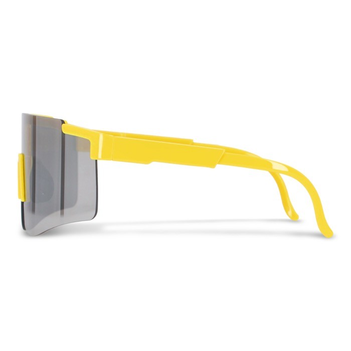 Gafas deportivas de alto rendimiento de colores con lentes plateados color amarillo fluorescente cuarta vista Gafas deportivas de alto rendimiento de colores con lentes plateados color amarillo fluorescente cuarta vista