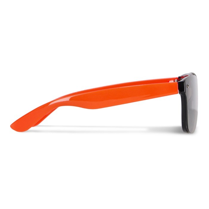 Gafas de sol con lentes espejados con UV400 con patillas de color color naranja tercera vista Gafas de sol con lentes espejados con UV400 con patillas de color color naranja tercera vista