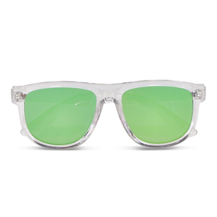 Gafas de sol con montura transparente y lentes espejo UV400 color verde transparente segunda vista Gafas de sol con montura transparente y lentes espejo UV400 color verde transparente segunda vista